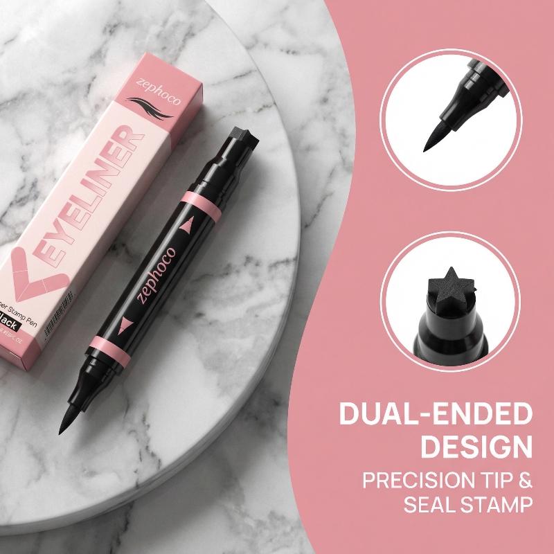 Waterproof Liquid Eyeliner Pen - Delineador de Ojos Líquido Integrado Negro
