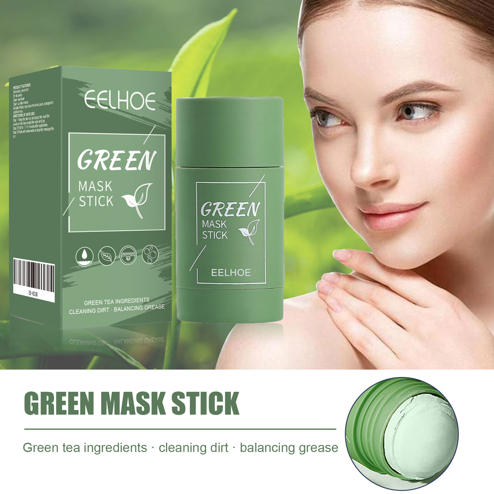 Green Tea Cleansing Clay Mask - Mascarilla Facial Sólida de Té Verde