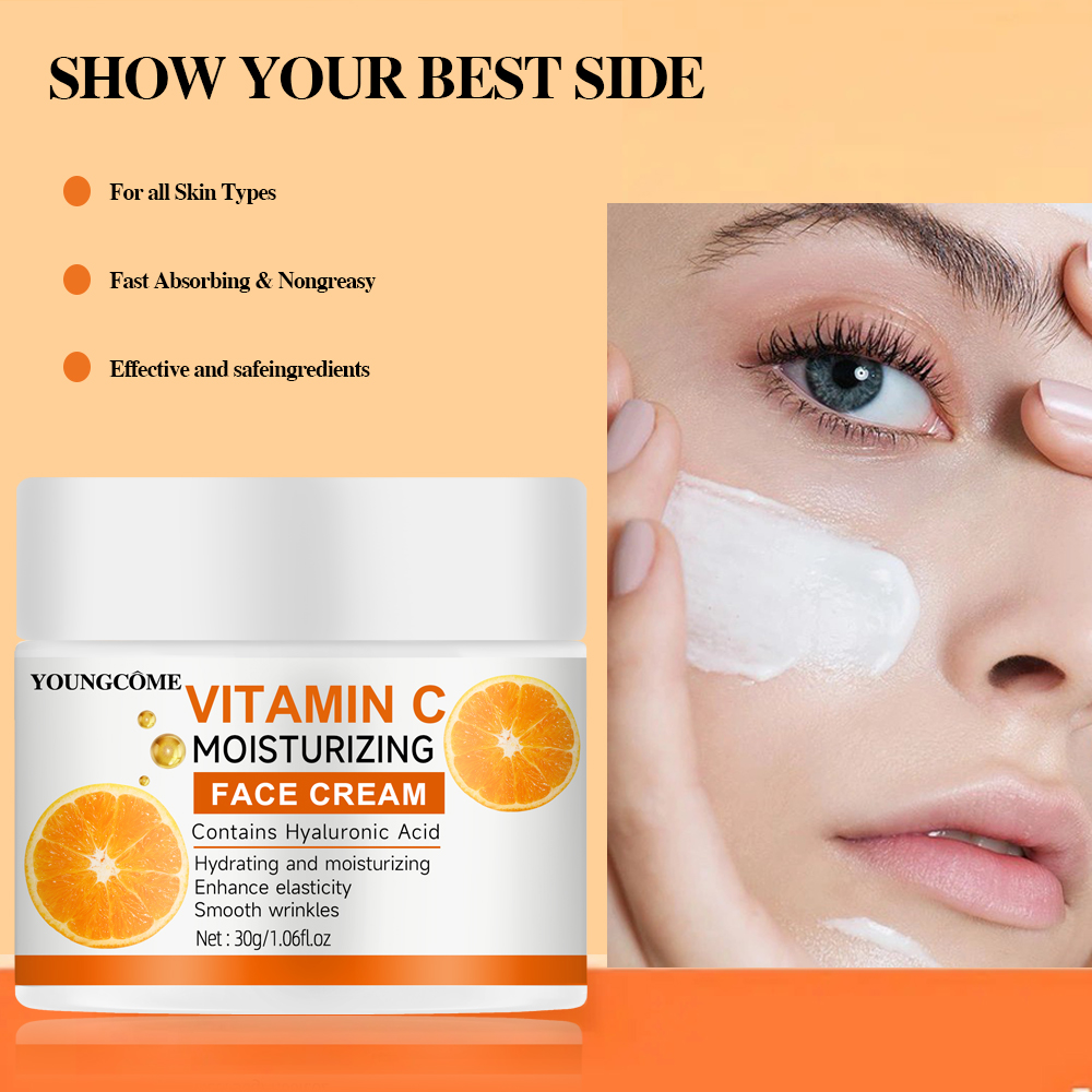 Hyaluronic Acid Facial Serum - Crema hidratante con vitamina C, reparación