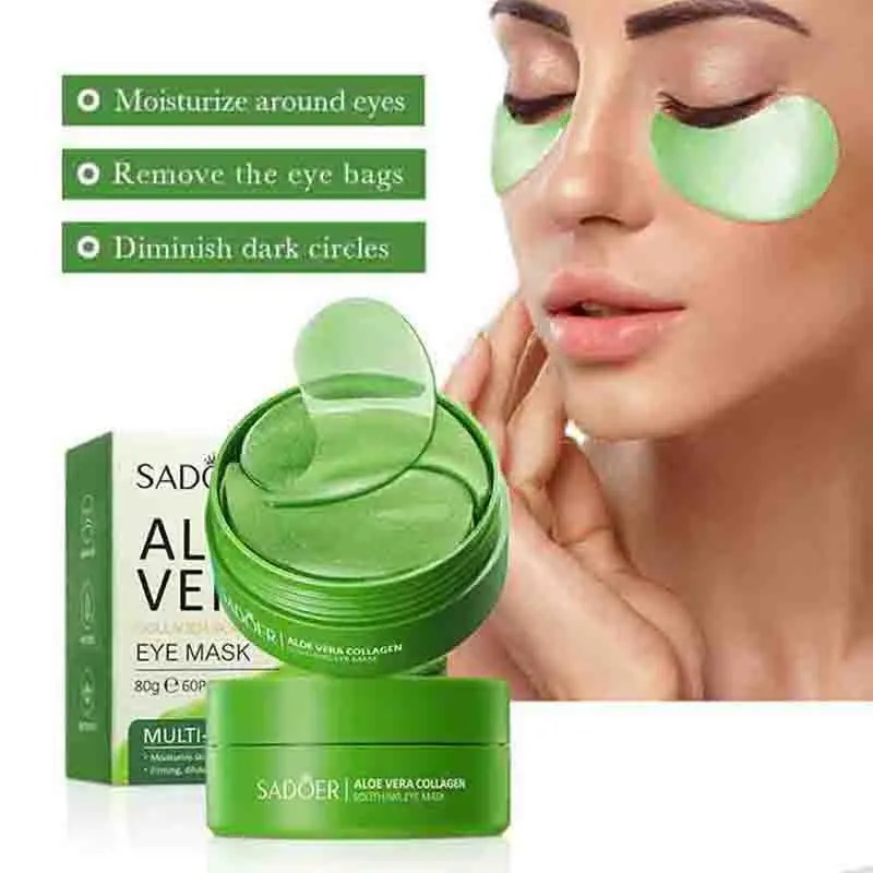 Collagen Under Eye Patches - Mascarilla de colágeno de Aloe Vera,