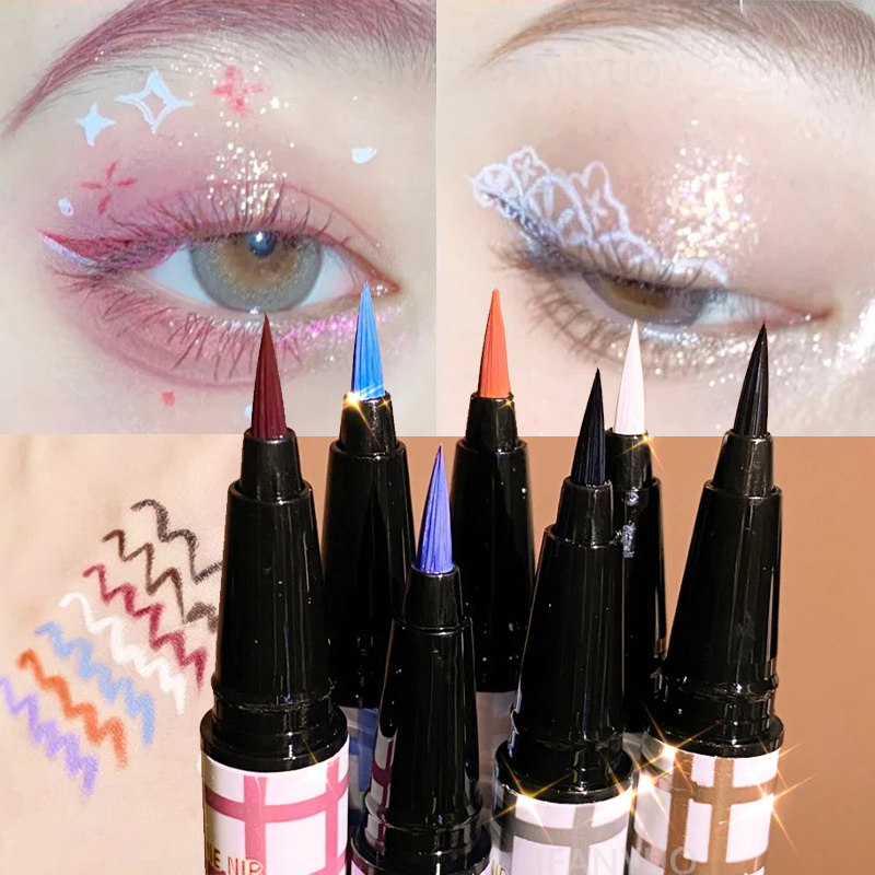 Waterproof Liquid Eyeliner Pen - Delineador Líquido Colorido, Mate, Resistente al