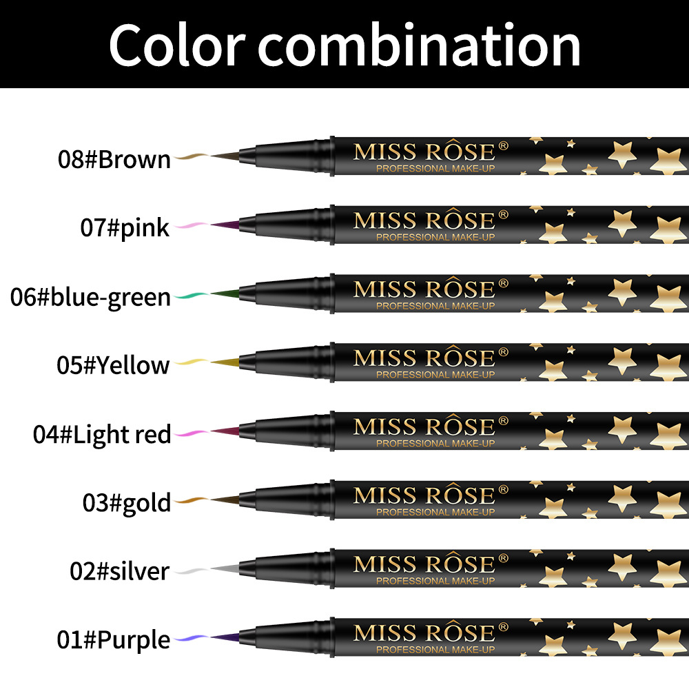 Waterproof Liquid Eyeliner Pen - Delineador de Ojos Líquido de Color