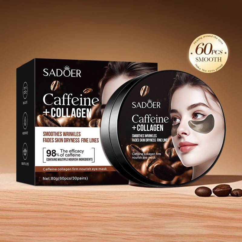 Collagen Under Eye Patches - 60 uds SADOER caféína cristal colágeno
