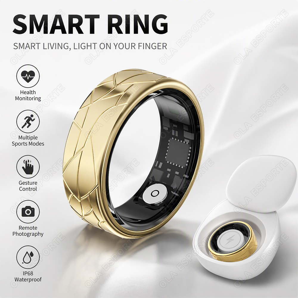 Health Monitors - Anillo Inteligente de Acero Inoxidable, Resistente