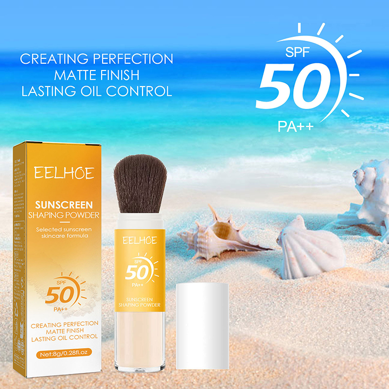 Spf 50 Waterproof Sunscreen - Protector solar SPF50, polvo suelto para