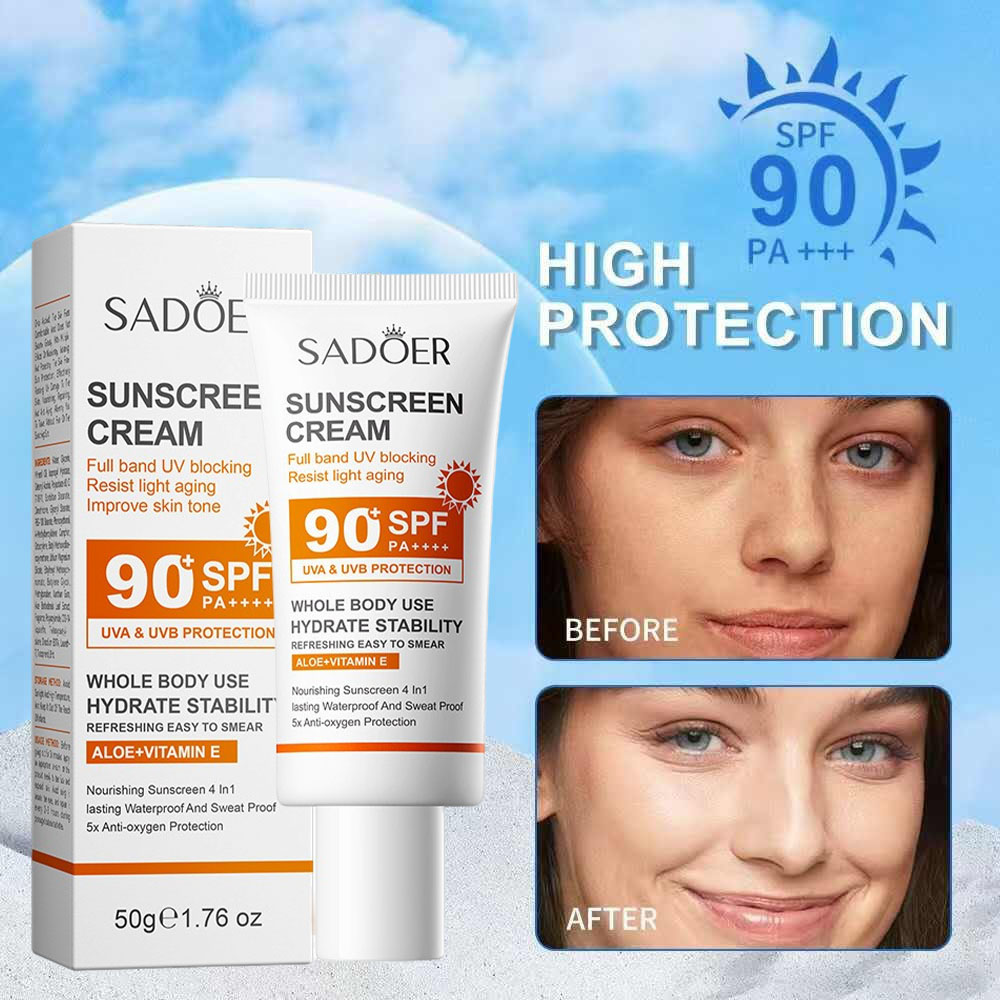 Spf 50 Waterproof Sunscreen - Crema de protección solar Sadoer con