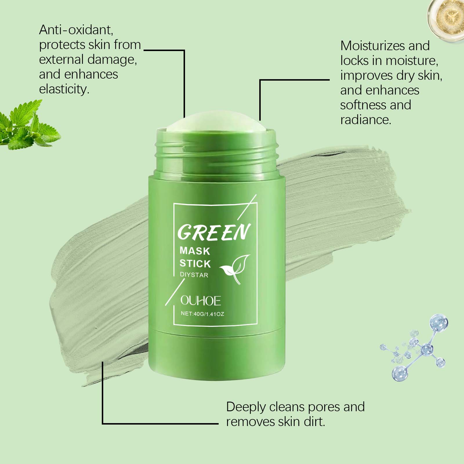 Mascarilla Facial en Barra de  - Green Tea Cleansing Clay Mask reseña y precio