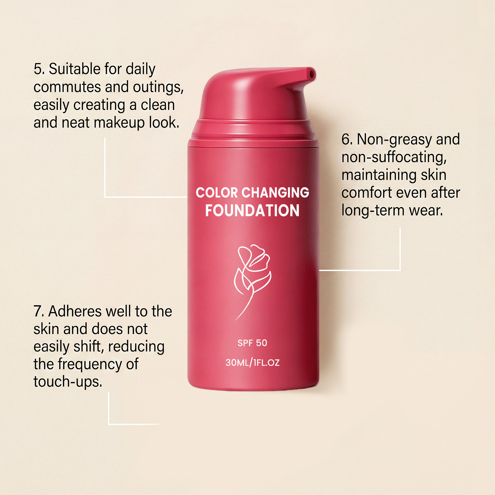 Base de Maquillaje Adaptable q - Spf 50 Waterproof Sunscreen reseña y precio