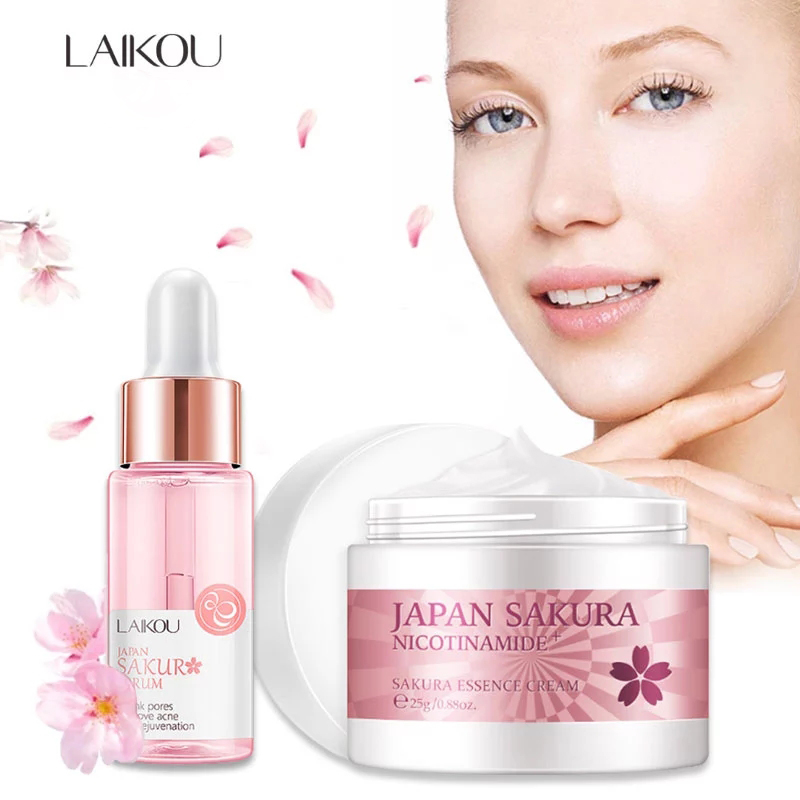 LAIKOU-suero Sakura y crema fa - Niacinamide Pore Shrinking Essence reseña y precio