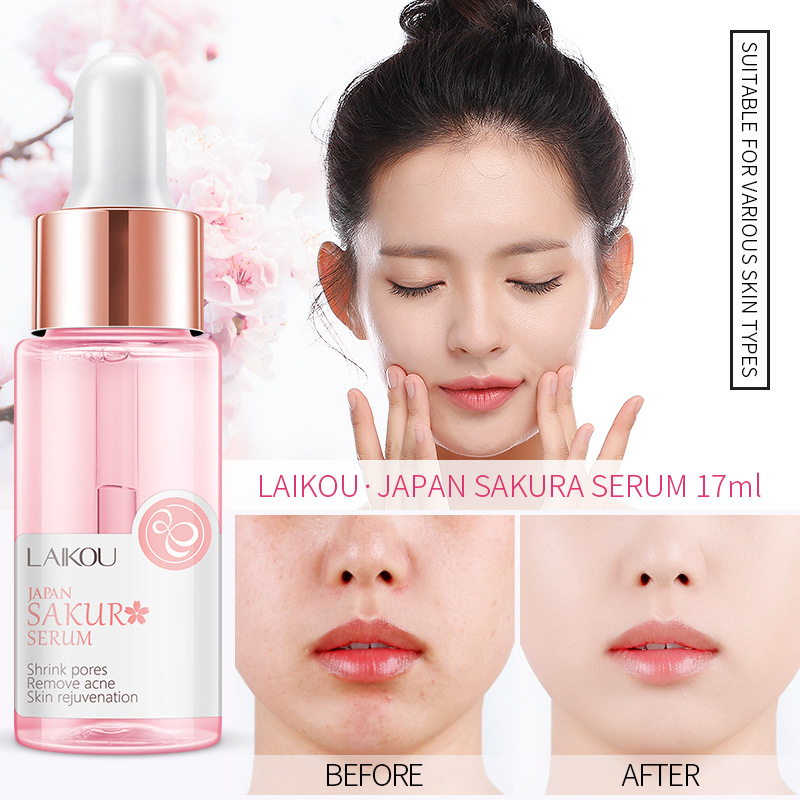 LAIKOU-suero Sakura y crema fa - Niacinamide Pore Shrinking Essence reseña y precio