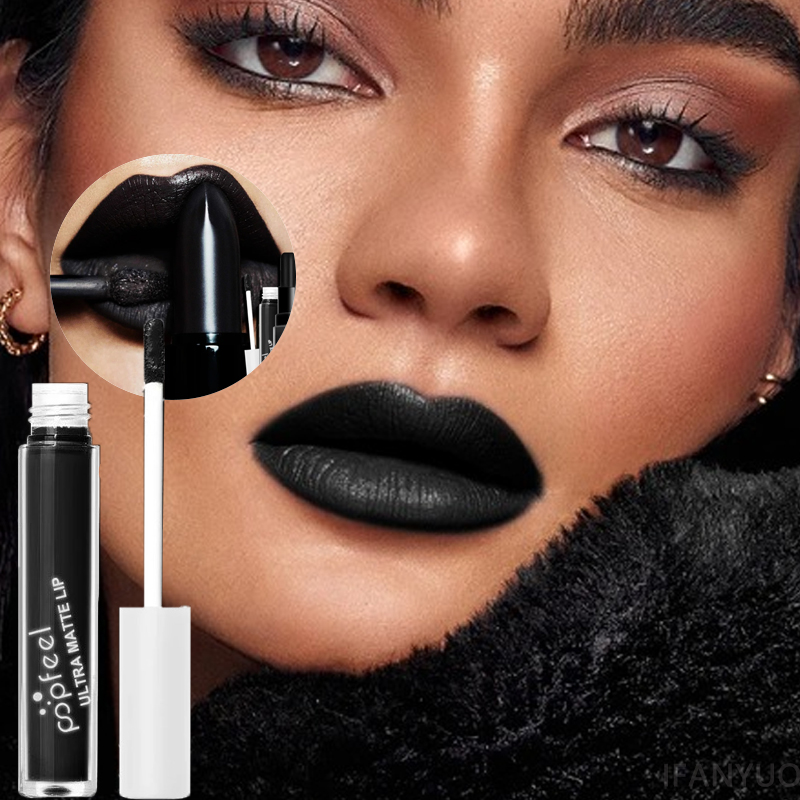Lápiz labial líquido negro mat - Matte Velvet Lip Tint Long Lasting reseña y precio