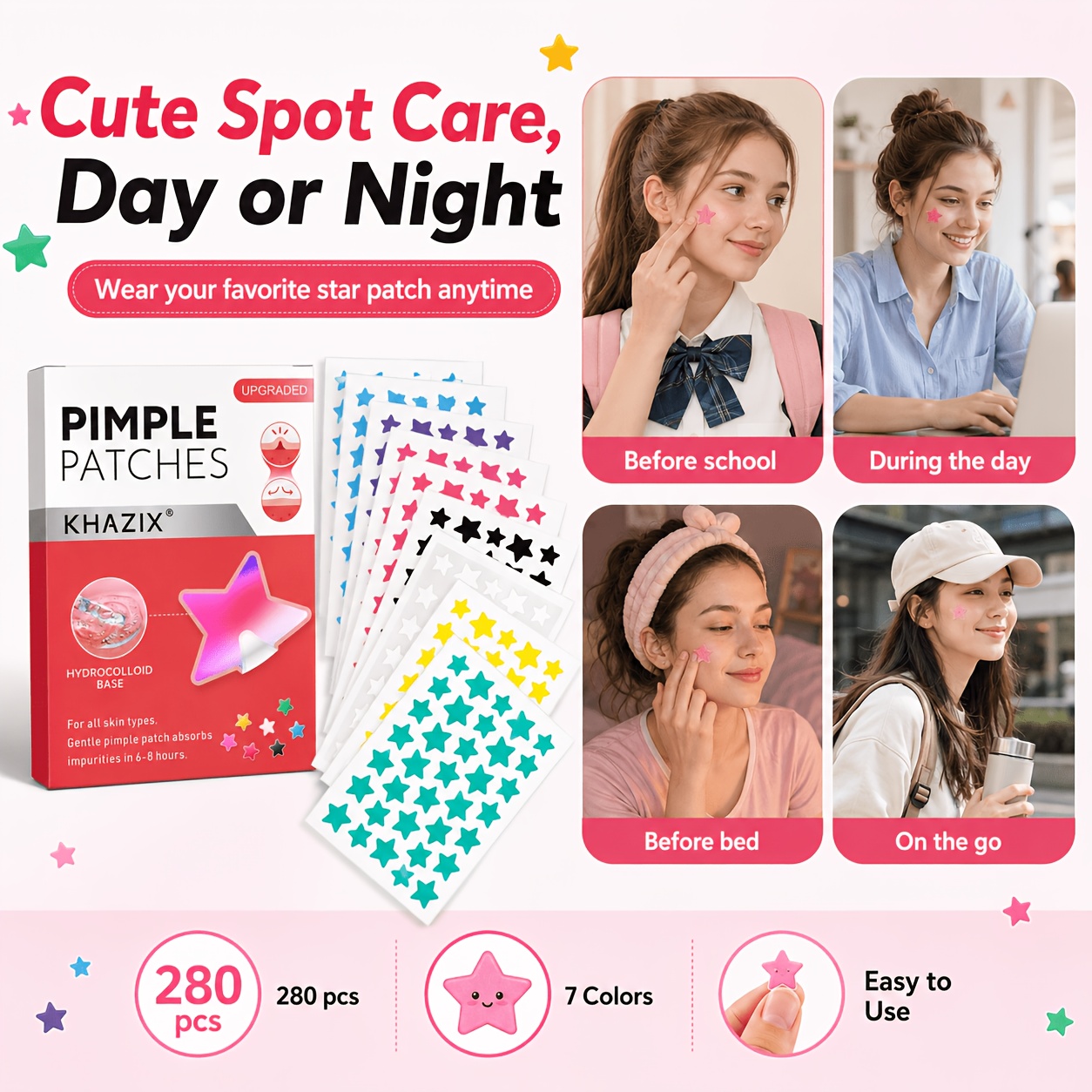 280 Parches Estrella para Gran - Hydrocolloid Pimple Patch reseña y precio