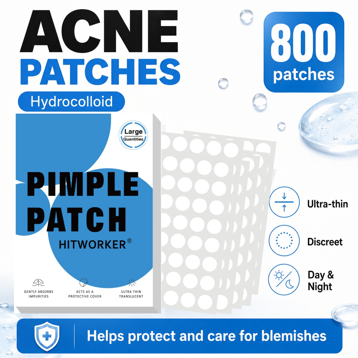 800 Parches Hidrocoloides para - Hydrocolloid Pimple Patch reseña y precio