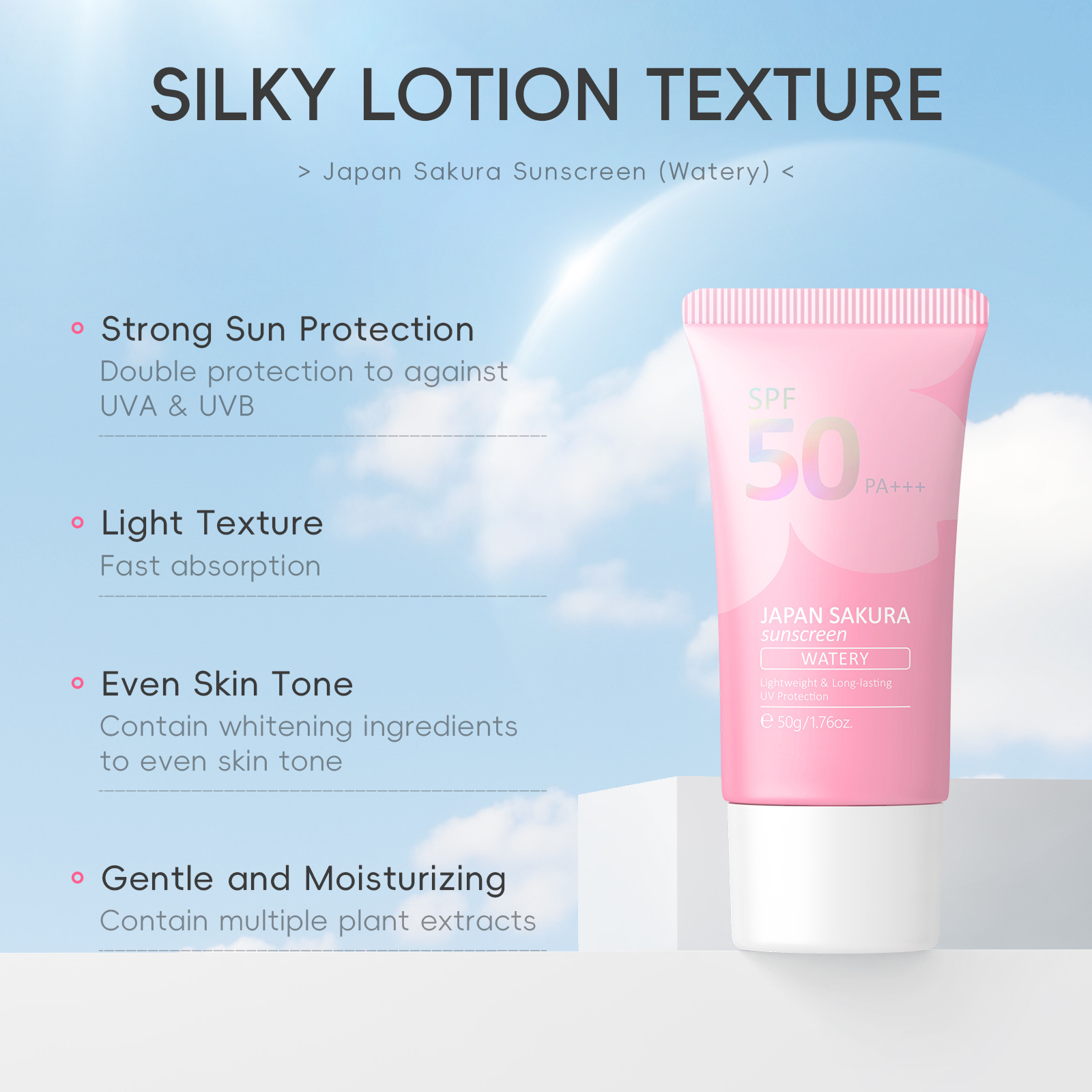 Loción Solar Facial LAIKOU Sak - Spf 50 Waterproof Sunscreen reseña y precio